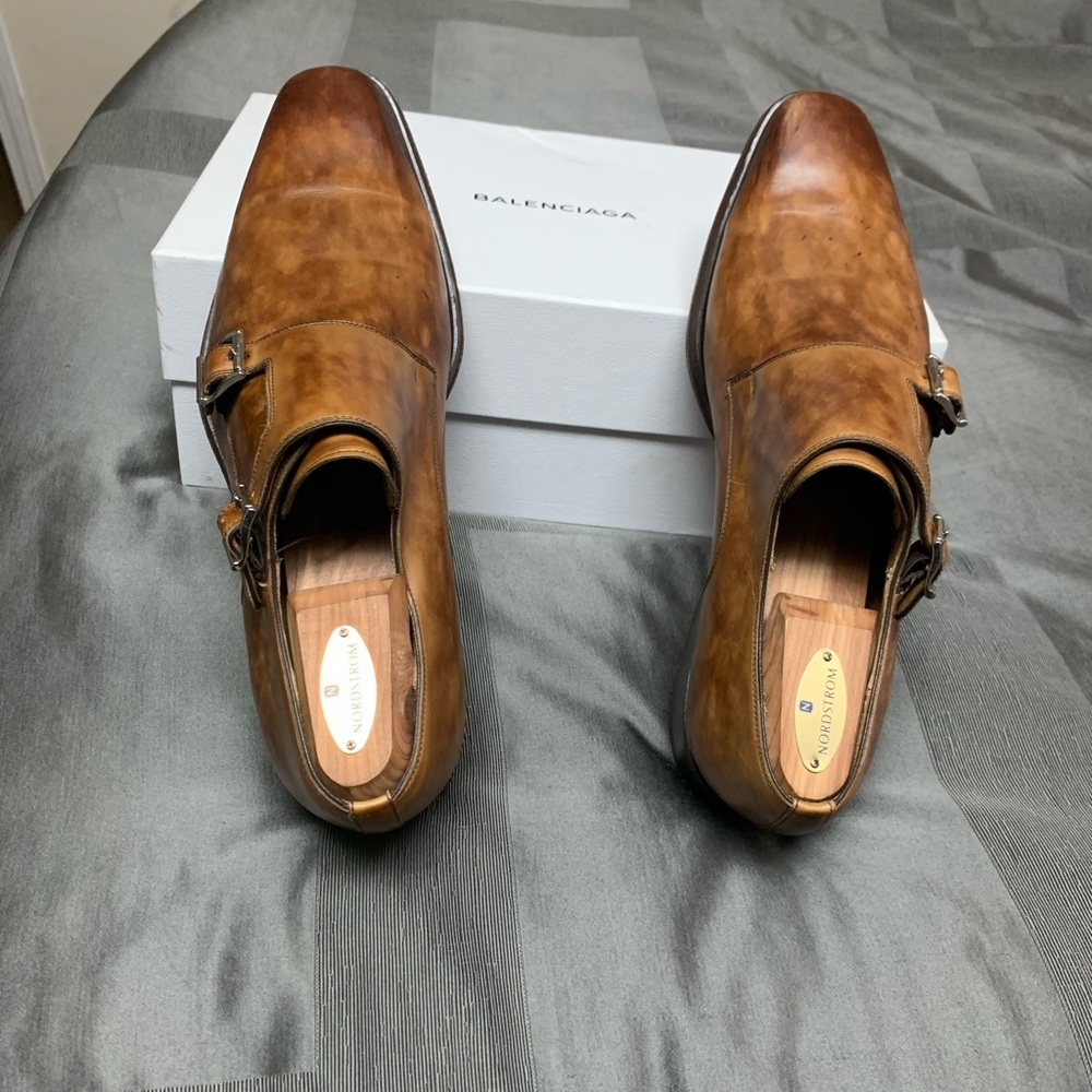 Magnanni monk strap men’s shoe size 9.5m tan
